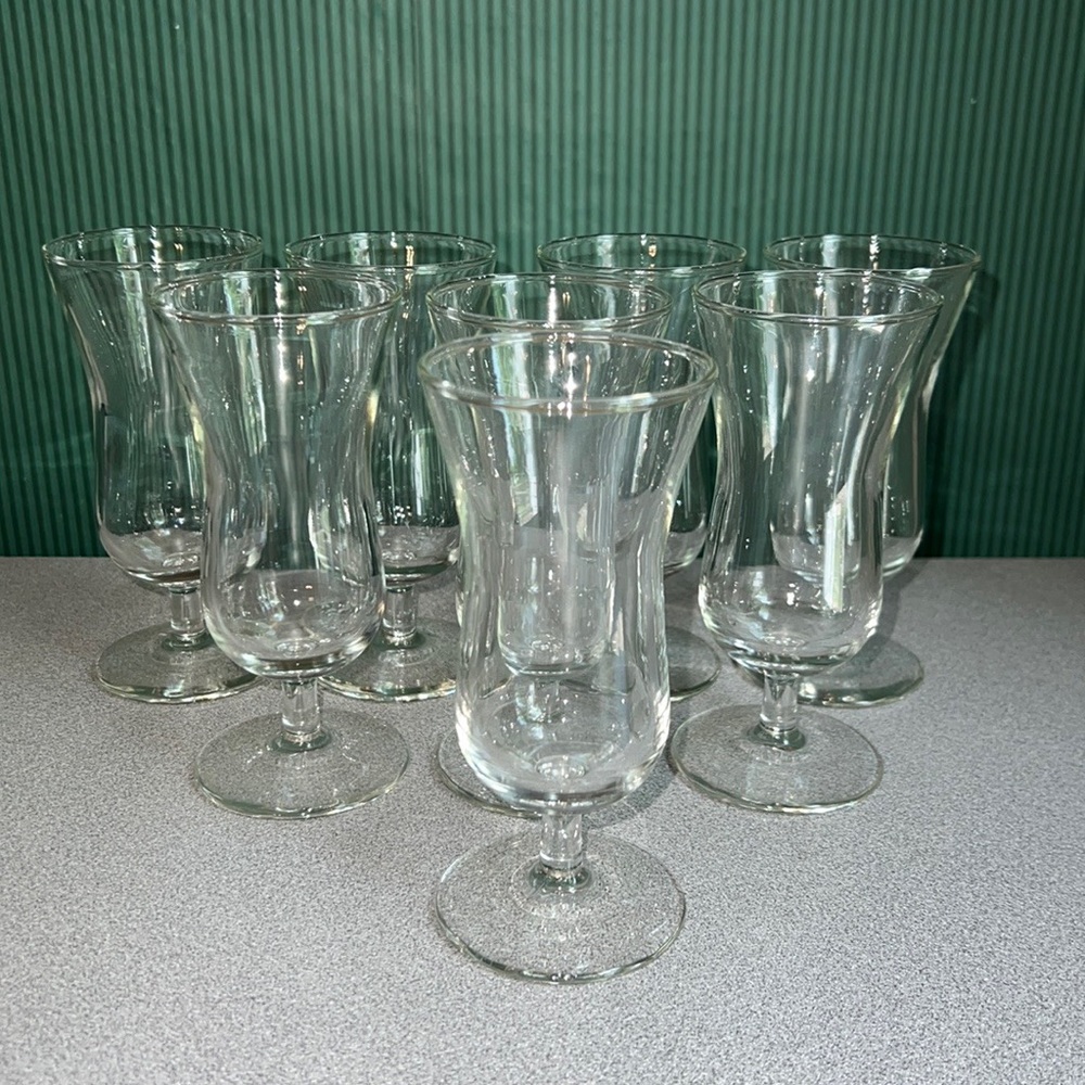 8 Vintage 5 1/2” Parfait Dessert Glasses